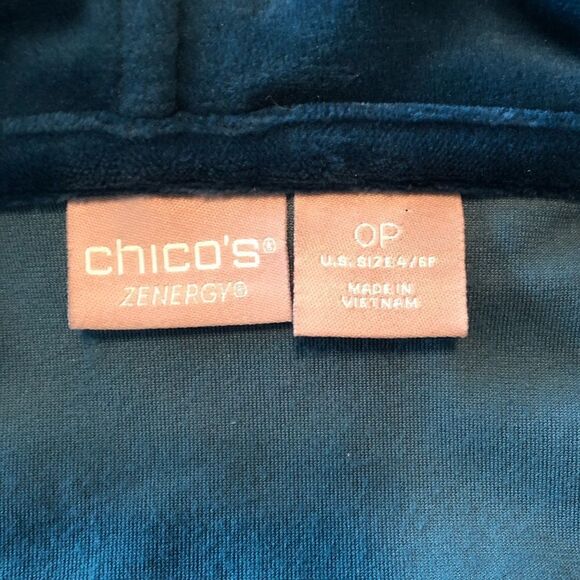 3 for $30! Chico’s velour zipper sweater. - Picture 3 of 9